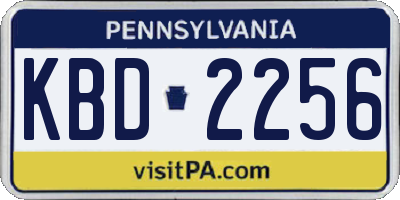 PA license plate KBD2256