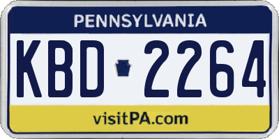 PA license plate KBD2264