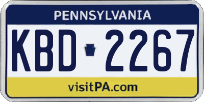 PA license plate KBD2267