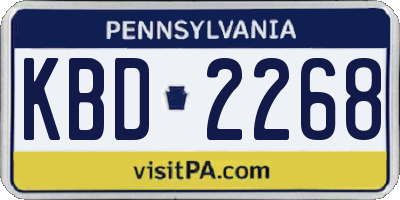 PA license plate KBD2268