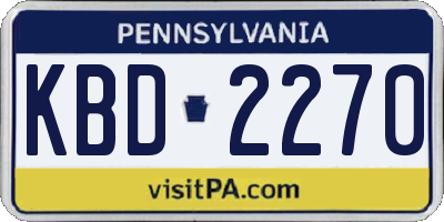 PA license plate KBD2270