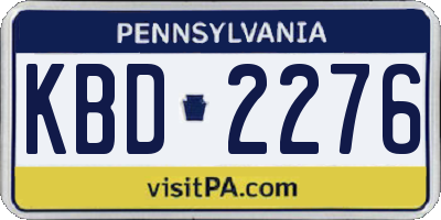 PA license plate KBD2276
