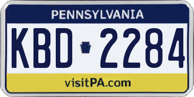 PA license plate KBD2284
