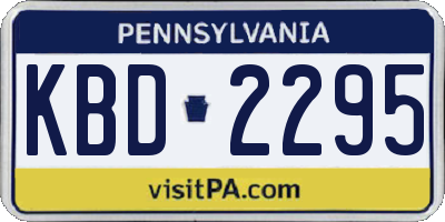 PA license plate KBD2295