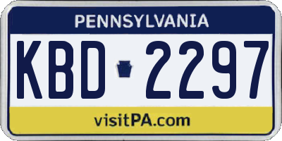 PA license plate KBD2297