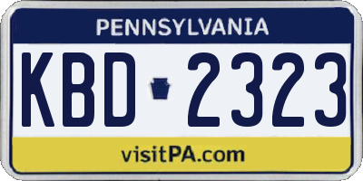 PA license plate KBD2323