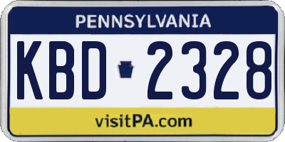 PA license plate KBD2328