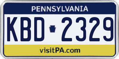PA license plate KBD2329