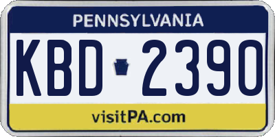 PA license plate KBD2390