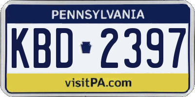 PA license plate KBD2397