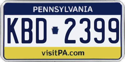 PA license plate KBD2399