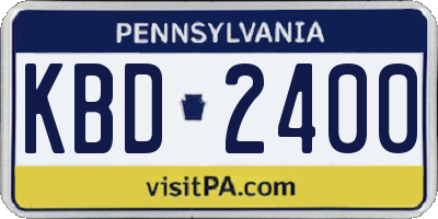 PA license plate KBD2400