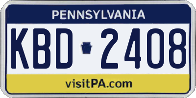 PA license plate KBD2408