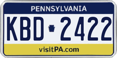 PA license plate KBD2422