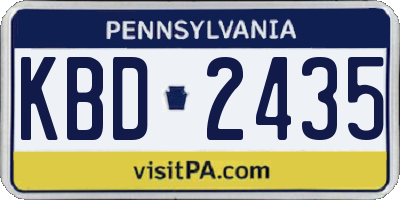 PA license plate KBD2435