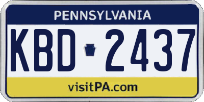 PA license plate KBD2437