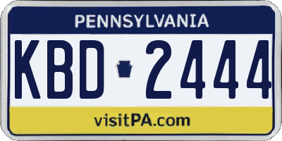 PA license plate KBD2444