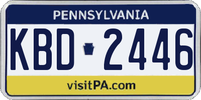 PA license plate KBD2446
