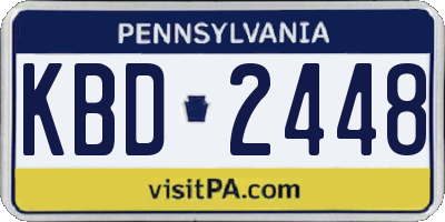 PA license plate KBD2448