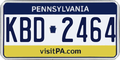 PA license plate KBD2464