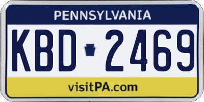 PA license plate KBD2469