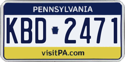 PA license plate KBD2471