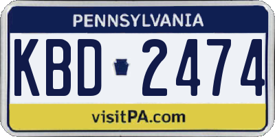 PA license plate KBD2474