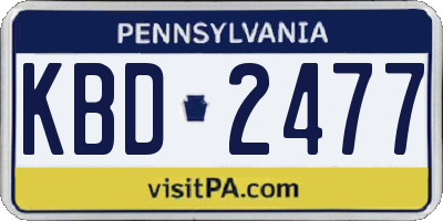 PA license plate KBD2477