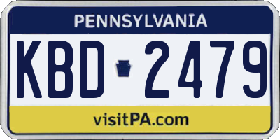 PA license plate KBD2479