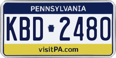 PA license plate KBD2480
