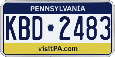 PA license plate KBD2483