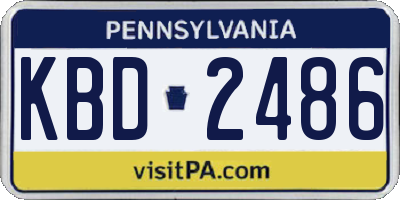 PA license plate KBD2486