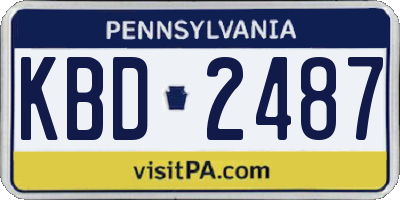 PA license plate KBD2487