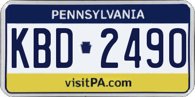 PA license plate KBD2490
