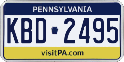 PA license plate KBD2495