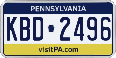 PA license plate KBD2496