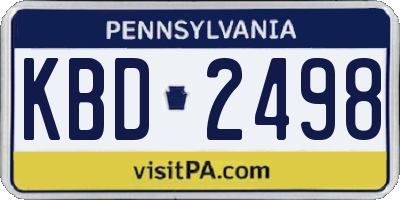 PA license plate KBD2498