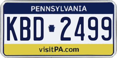 PA license plate KBD2499