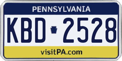 PA license plate KBD2528