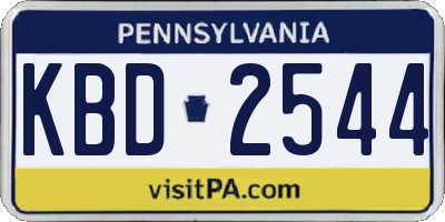 PA license plate KBD2544