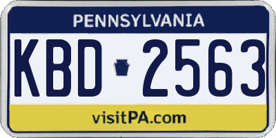 PA license plate KBD2563