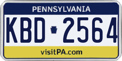 PA license plate KBD2564