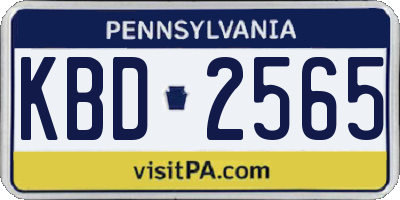 PA license plate KBD2565