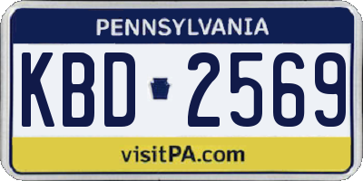 PA license plate KBD2569