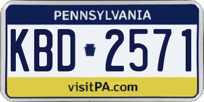 PA license plate KBD2571