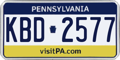 PA license plate KBD2577