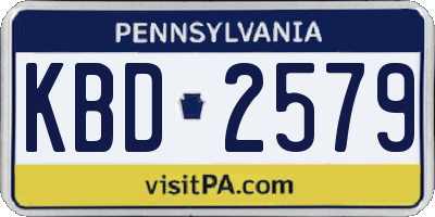 PA license plate KBD2579