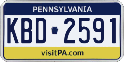 PA license plate KBD2591