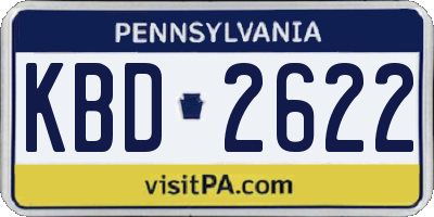 PA license plate KBD2622