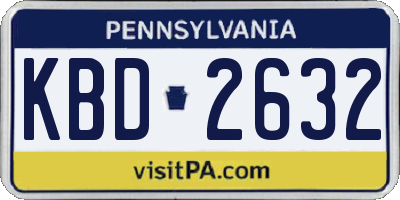PA license plate KBD2632